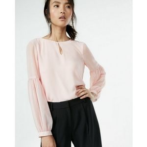 EXPRESS Keyhole Bell Sleeve Blouse